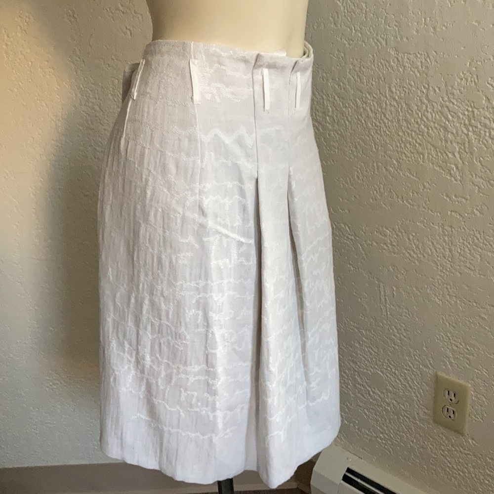 𝅺ANNETTE GORTZ cotton/linen pleated hi low  skirt SZ 34. Germany